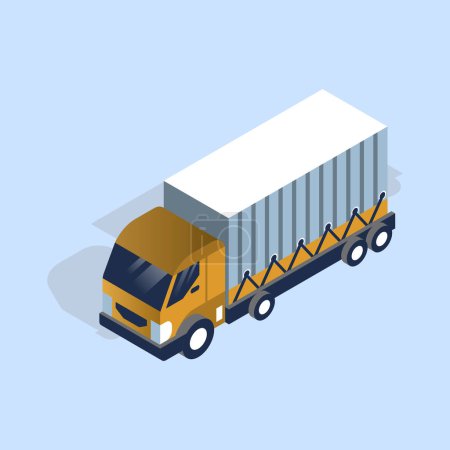 Illustration for Vector isometric truck perspectives design illustration - Royalty Free Image