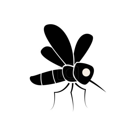 Black mosquito sign drinks blood. isolated on white vector