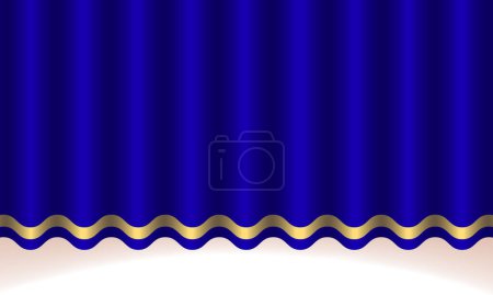 Vector blue silk curtain background