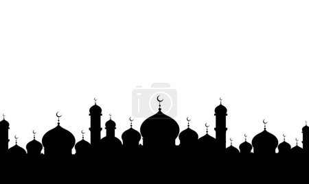 Téléchargez les illustrations : Illustration vectorielle vectorielle graphique de la mosquée parfaite pour la mosquée design silhouette mosquée - en licence libre de droit