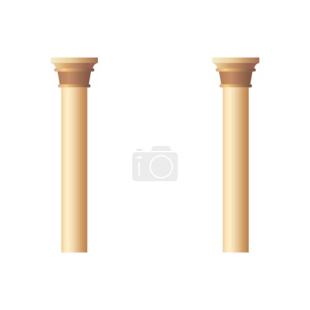 Vektor isoliert und realistisch antike weiße Säulen Symbol