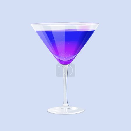 Ilustración de Vector martinez cóctel en el vaso sobre fondo blanco - Imagen libre de derechos