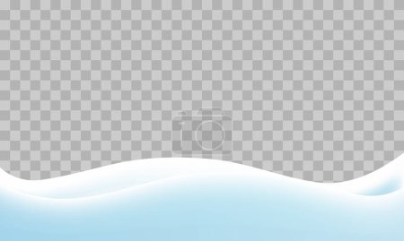  Vector a winter landscape with drifts of snow. 3d realistic snow background. snow drifts isolated on transparent