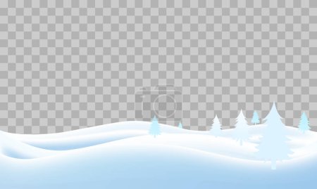 Vector a winter landscape with drifts of snow. 3d realistic snow background. snow drifts isolated on transparent