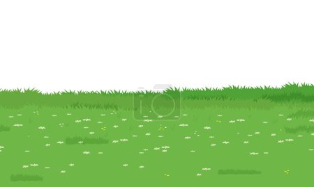 Vector fantastisches Gras und Blumen Hintergrund in Grüntönen