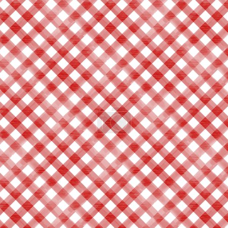 Vector red and white gingham style pattern