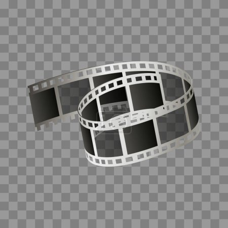 Vector 3d realistic film roll on a gray background