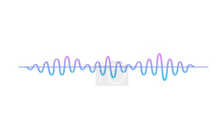 Ilustración de Vector onda de sonido curva púrpura. señal de audio de voz o música. línea sinusoidal. radiográfico electrónico - Imagen libre de derechos