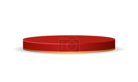 Ilustración de Vector rojo y oro etapa del podio sobre fondo blanco - Imagen libre de derechos