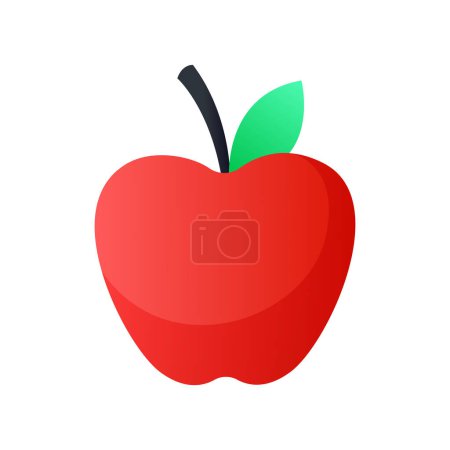 Vektor-Apfel isoliert auf weißem Hintergrund