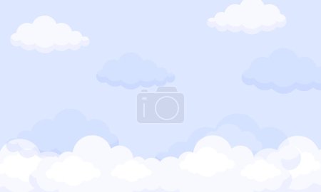 Ilustración de Vector azul cielo de color de fondo con diseño de nubes - Imagen libre de derechos