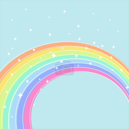 Illustration for Vector cute hand drawn rainbow in pastel colors background - Royalty Free Image