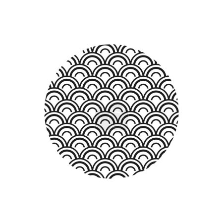 Ilustración de Diseño plano vector diseño de patrón de onda japonesa - Imagen libre de derechos