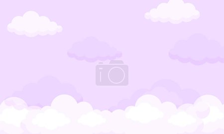 Ilustración de Vector color púrpura cielo fondo con diseño de nubes - Imagen libre de derechos