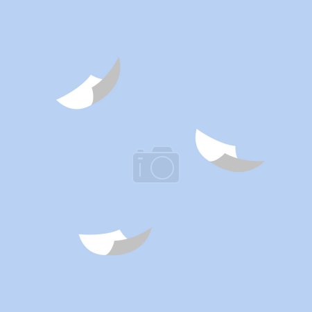 Illustration for Vector fly papers set. falling and flying white sheets - Royalty Free Image