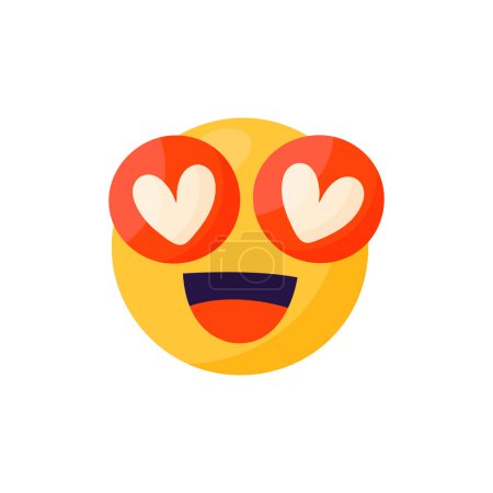 Téléchargez les illustrations : L'amour vectoriel emoji. symbole pour le réseau social - en licence libre de droit