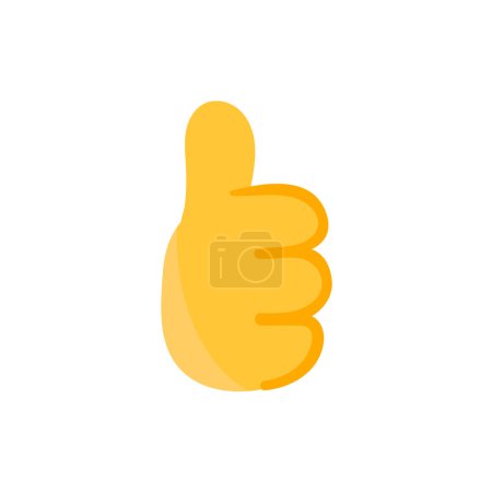 Vector thumb up gesture icon in cartoon style on a white background