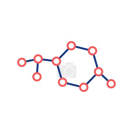 Ilustración de Icono de molécula vectorial en estilo simple aislado en el símbolo de la ciencia de fondo blanco - Imagen libre de derechos