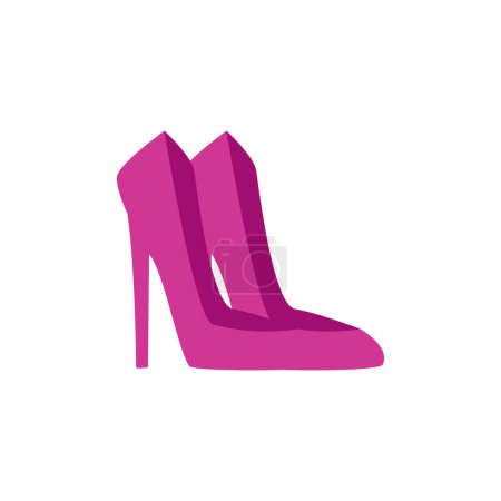 Vector female pink highheeled shoes
