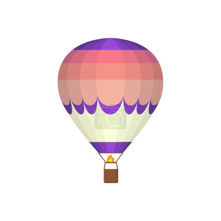 Illustration for Vector flat hot air balloon, isolated on white - Royalty Free Image