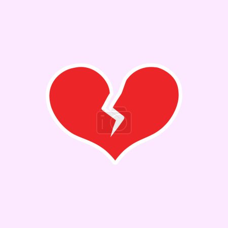 Illustration for Vector red broken heart isolated. vector illustration - Royalty Free Image
