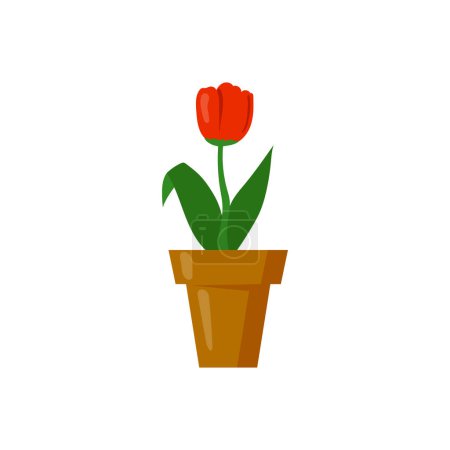 Illustration for Vector tulips in the pot vector illustration - Royalty Free Image