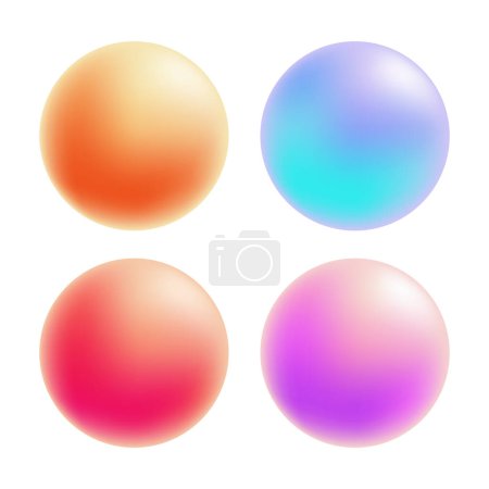 Vector colored sphere set vector glossy buttons balls template for your design