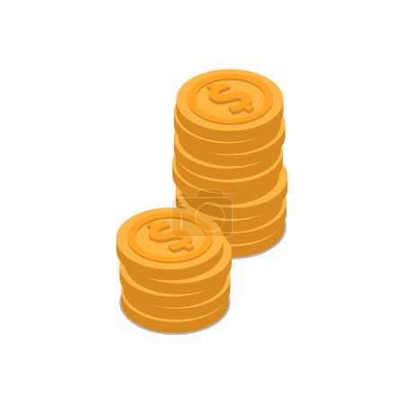 Vector indian rupee gold coin stack