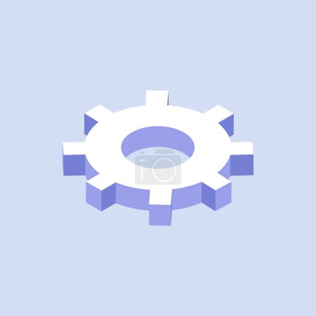 Illustration for Vector isometric gears on blue background - Royalty Free Image