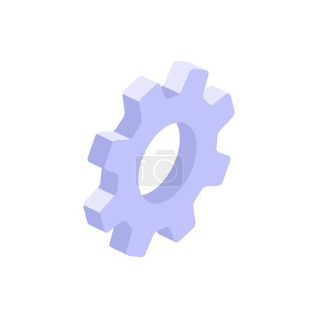 Illustration for Vector isometric illustration of gear icon - Royalty Free Image