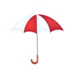 Vector red umbrella on white background