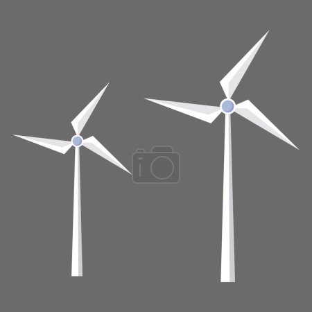 Vector wind turbine icon flat design style windmill silhouette simple icon modern flat