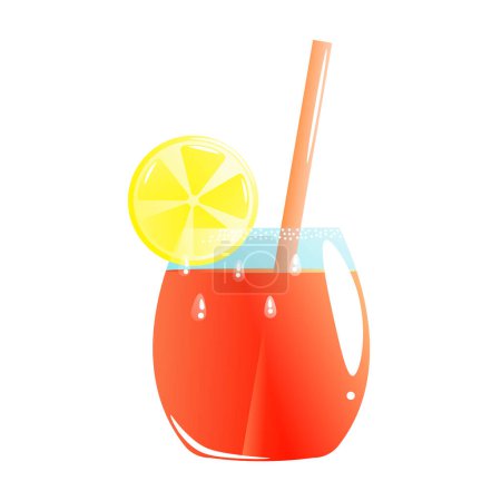 Vector un vaso de jugo de naranja sobre un fondo blanco