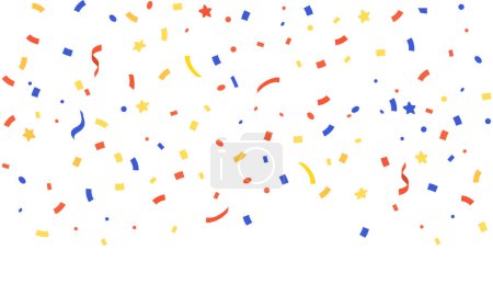 Téléchargez les illustrations : Vecteur confettis vectoriel illustration festive fond fête concept vol rubans isolé - en licence libre de droit