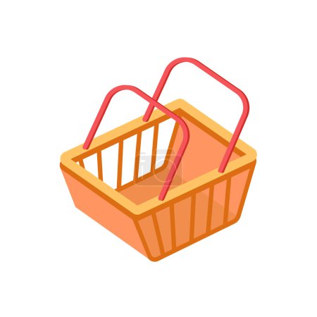 Vector empty shopping basket concept illustration