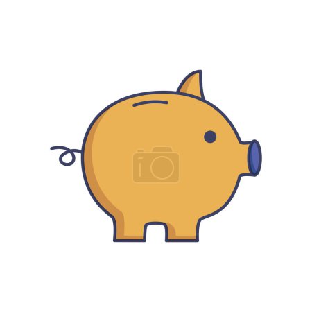 Vector pig piggy bank vector illustration isolated on white background