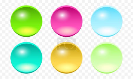 vector colorful blank round buttons realistic