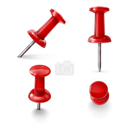 Illustration for Vector realistic thumbtack pins collection - Royalty Free Image
