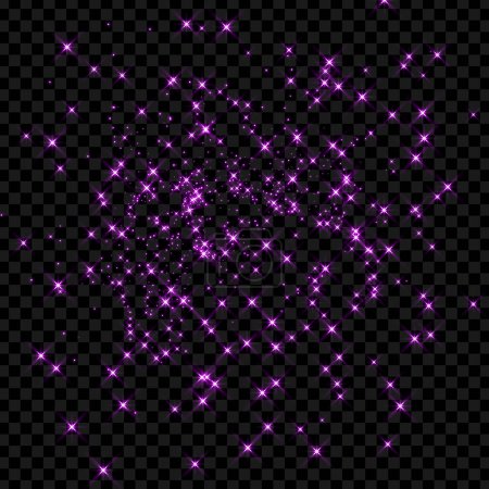 Vector purple sparkles glitter stardust or twinkle stars