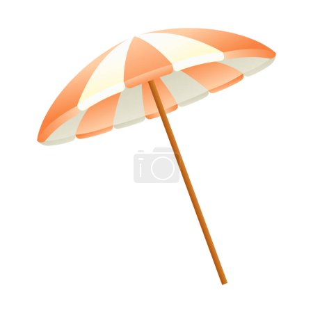 Vector beach umbrella on white background isolated