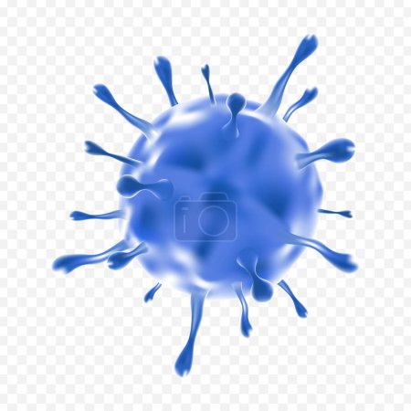 Vektor realistische 3D Coronavirus Zelle auf transparentem Hintergrund