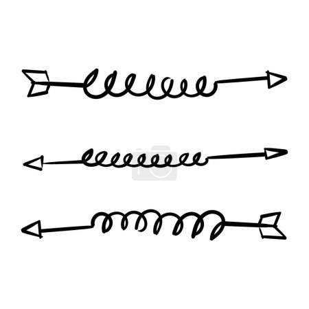 Colección de flechas dibujadas a mano vectorial sobre fondo blanco
