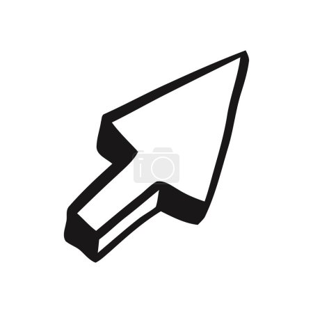 Vector handdrawn arrow cursor doodle icon