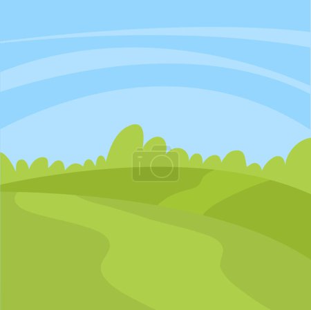 vector landscape field and sky background