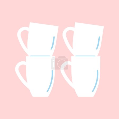 Ilustración de Vector plástico o vidrio tazas botellas, tazas de café de cerámica vectorial vacío ilustración - Imagen libre de derechos