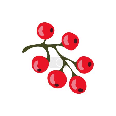 Vektor rote Johannisbeere flachen Stil Vektor Illustration frische Beere auf weißem Hintergrund