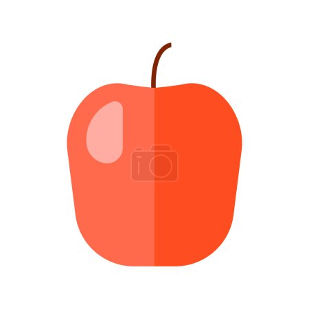 Vector apple fruit red colorful healthy food isolated vector illustration