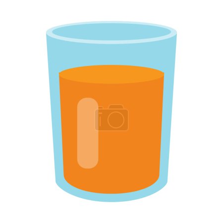 vector glass of organge juice on white background