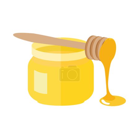vector illustration of fresh honey on white background