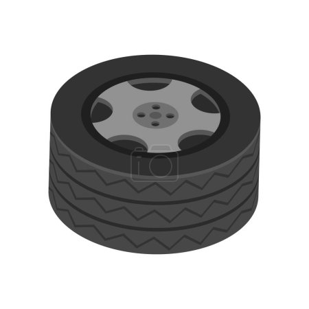 Tires Wheels illustration on white background